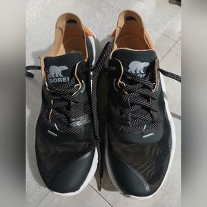 Sorel Women's Kinetic RNEGD Float Sneakers Black/Faded Spark Size: 7.5